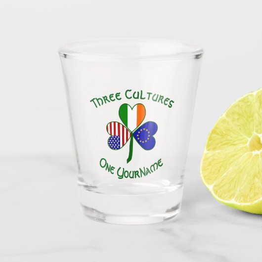 Europäische Gewerkschaft Irish USA Kleeblatt Flag Schnapsglas (Vorderseite)