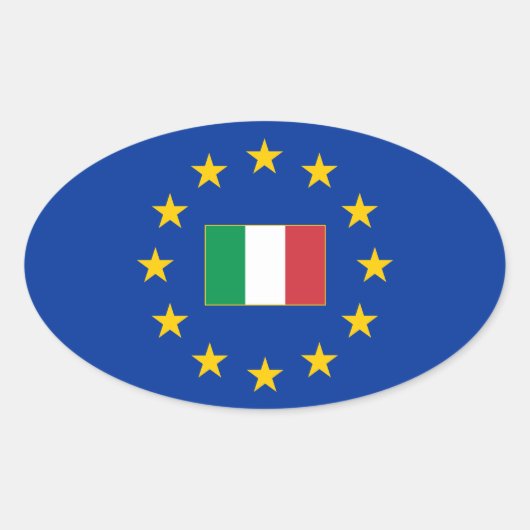 Europäische Gewerkschaft Italien Oval Sticker (Vorderseite)