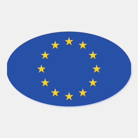 Europäische Gewerkschaft Ovaler Aufkleber (Vorderseite)