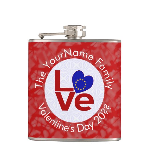 Europäische Gewerkschaft - Rote LIEBE - Personalis Flachmann (Vorderseite)