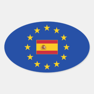 Europäische Gewerkschaft Spanien Oval Sticker