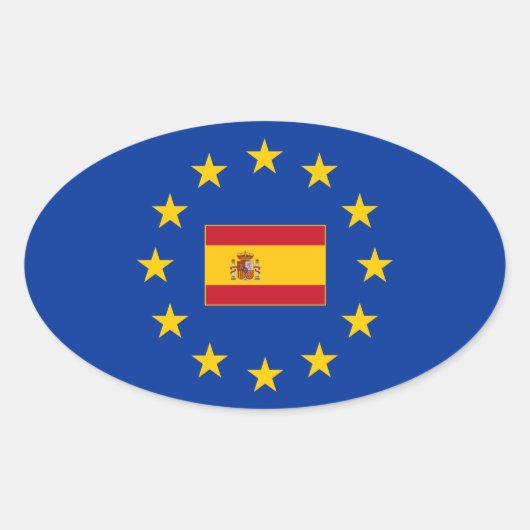 Europäische Gewerkschaft Spanien Oval Sticker (Vorderseite)