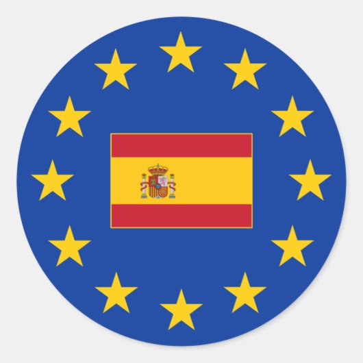 Europäische Gewerkschaft Spanien Rundschreiben Runder Aufkleber (Vorderseite)