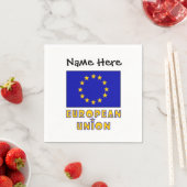 Europäische Gewerkschaft und EU-Flagge Personalisi Serviette (Beispiel)