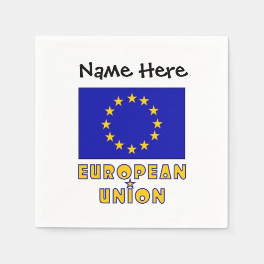 Europäische Gewerkschaft und EU-Flagge Personalisi Serviette (Vorderseite)