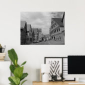 Europäische Häuser im Zeitstil Poster (Heimbüro)