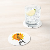 Europäische Hitzewelle Runder Pappuntersetzer (Vor Ort)