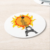 Europäische Hitzewelle Runder Pappuntersetzer (Angewinkelt)