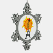 Europäische Hitzewelle Schneeflocken Zinn-Ornament (Links)