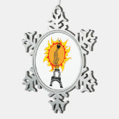 Europäische Hitzewelle Schneeflocken Zinn-Ornament (Rechts)