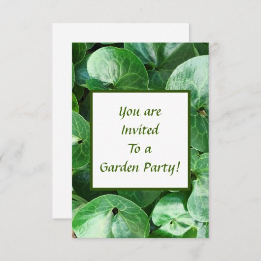 Europäische Ingwer-Pflanze verlässt Garten-Party Einladung (Vorne/Hinten)