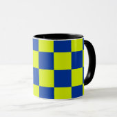Europäische Polizeiautos Viereckfarben Tasse (VorderseiteRechts)