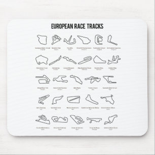 Europäische Rennstrecken Mousepad