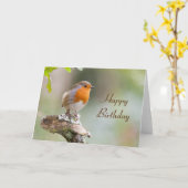 Europäische Robin Erithacus rubecula Karte (Gelbe Blume)