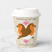 Europäische Robins lieben jedes Jahr Pappbecher (Rückseite)