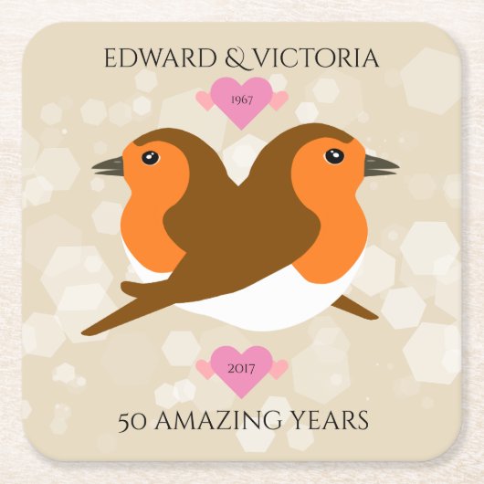 Europäische Robins lieben jedes Jahr Rechteckiger Pappuntersetzer (Vorderseite)