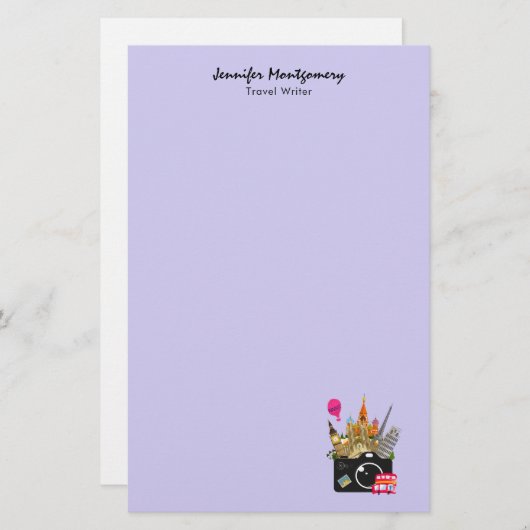 Europäische Sehenswürdigkeiten mit Kamera Briefpapier (Vorne/Hinten)