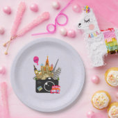 Europäische Sehenswürdigkeiten mit Kamera Pappteller (Party)