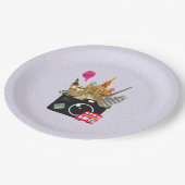 Europäische Sehenswürdigkeiten mit Kamera Pappteller (Schrägansicht)