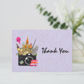 Europäische Sehenswürdigkeiten mit Kamera Vielen D Dankeskarte (Stehend Vorderseite)