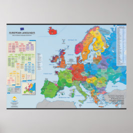 "Europäische Sprachen": Carte des Spraes d'Europe Poster