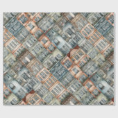 Europäische Stadtfenster Geschenkpapier (Flach)