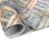 Europäische Stadtfenster Geschenkpapier (Rolleneckpunkt)