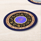 Europäische Sternzeichen Runder Pappuntersetzer (Angewinkelt)