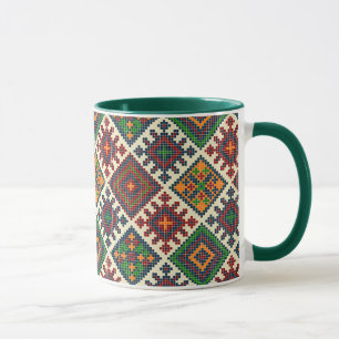 Europäische Stickerei im Vintage-Stil, abstraktes Tasse