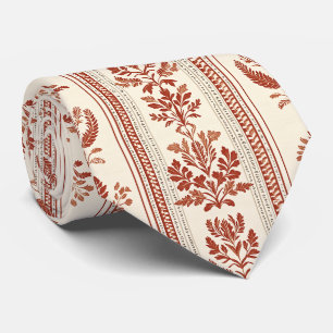 Europäische Terrakotta-Toile mit botanischen Strei Krawatte
