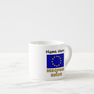 Europäische Union und EU-Flagge personalisiert Espressotasse
