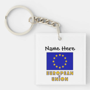 Europäische Union und EU-Flagge personalisiert Schlüsselanhänger