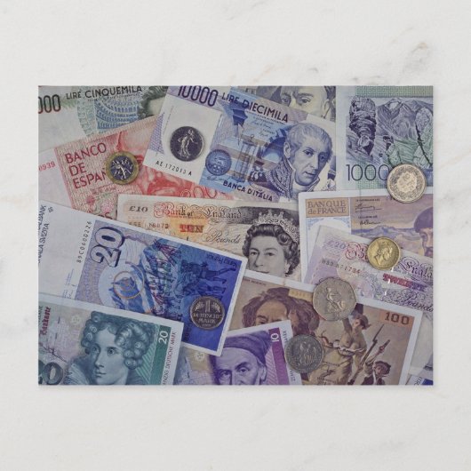 Europäische Währung Postkarte (Vorderseite)