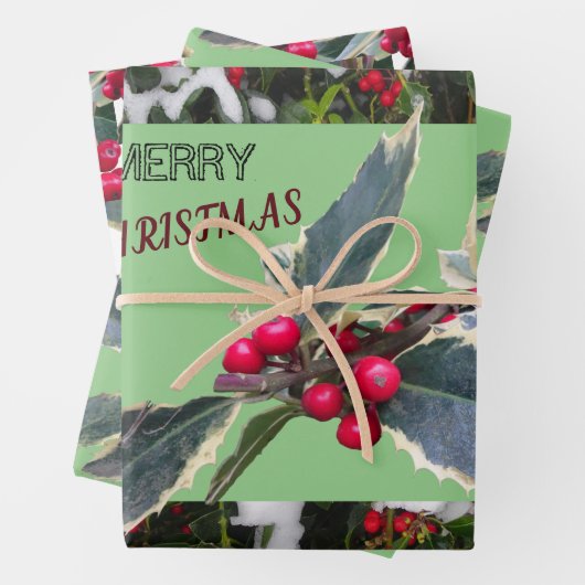 Europäische Weihnachtszettel Geschenkpapier Set (Beispiel)