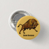 europäischer Bison Button (Vorne & Hinten)