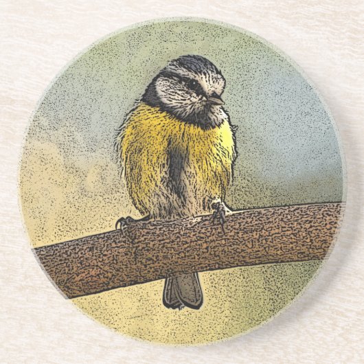 Europäischer blauer Tit Untersetzer (Vorne)