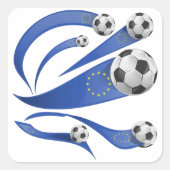 Europäischer Fußball Quadratischer Aufkleber (Vorderseite)