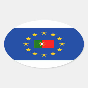 Europäischer Gewerkschafts-Portugal-Oval-Aufkleber Ovaler Aufkleber