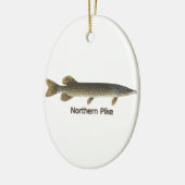 Europäischer Hecht (betitelt) Keramik Ornament (Links)