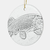 Europäischer Hecht Keramik Ornament (Links)