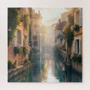Europäischer Kanal mit einer Ingwerkatze Puzzle
