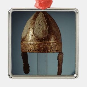 Europäischer Kriegskampfsturzhelm, c.500 Silbernes Ornament