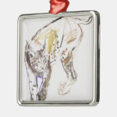 Europäischer Luchs Ornament Aus Metall (Links)