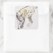 Europäischer Lynx Quadratischer Aufkleber (Tasche)