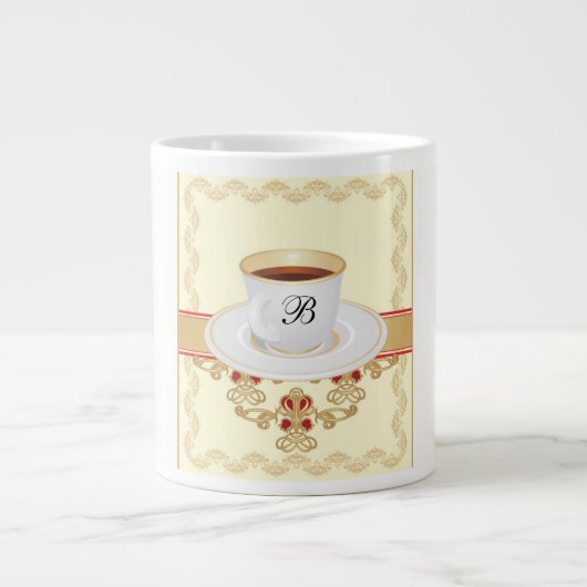 Europäischer Monogramm-Kaffeebecher Jumbo-Tasse (Vorderseite)
