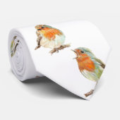 Europäischer roter Rotkehlchenvogelentwurf Krawatte (Gerollt)