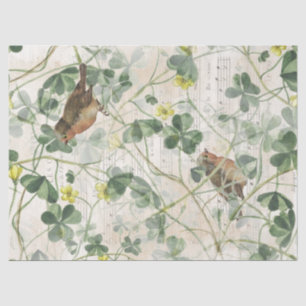 Europäischer Rotkehlchen-Vogel-Blumen-französische Seidenpapier