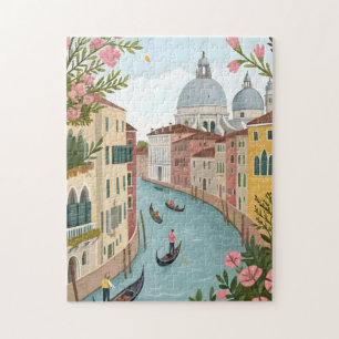 Europäischer Sommer Stadt Kanal Rätsel Puzzle