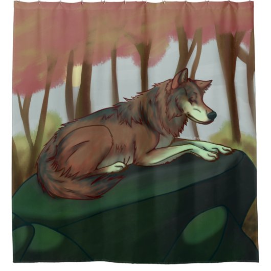 Europäischer Wolf Duschvorhang (Vorderseite)