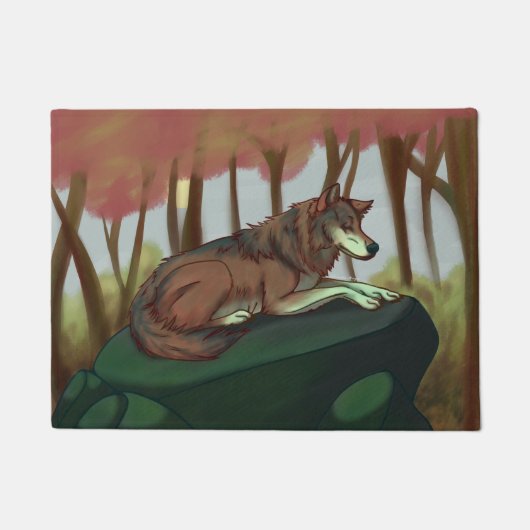 Europäischer Wolf Fußmatte (Vorderseite)